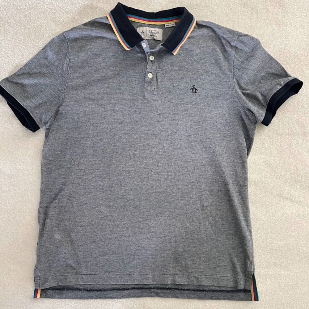 Men's Penguin by Munsingwear Polo Shirt Blue, Size L